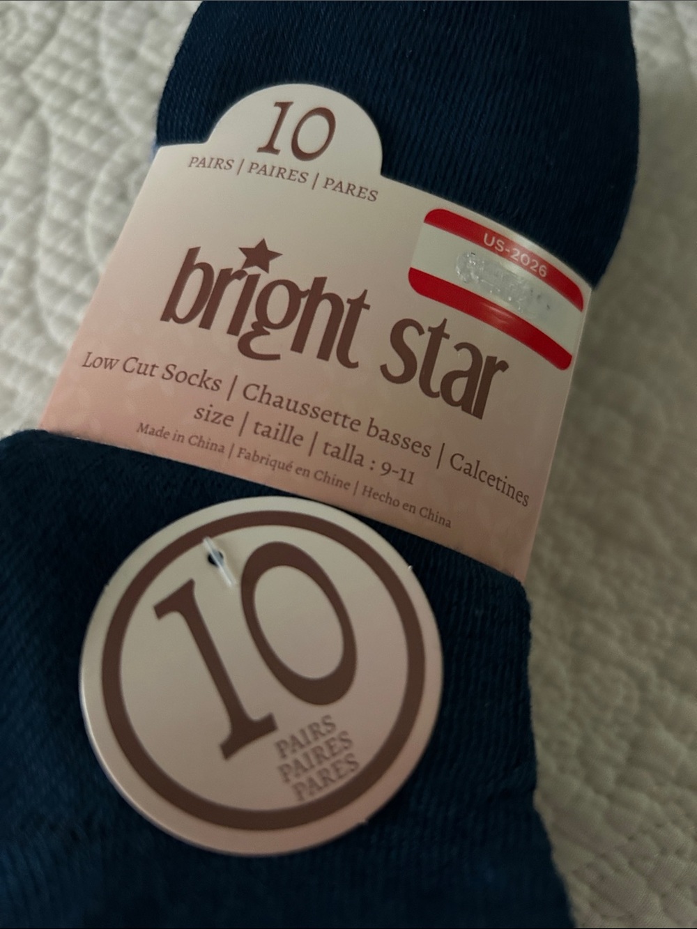 NWT Women's 10-Pack Crew Socks in Black, Navy, Gray & Cream - Picture 5 of 8